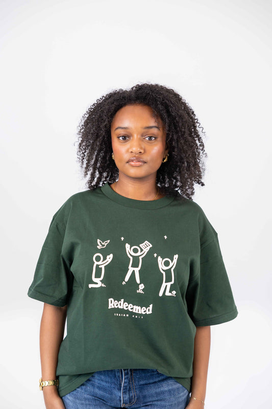 REDEEMED TEE FOREST GREEN